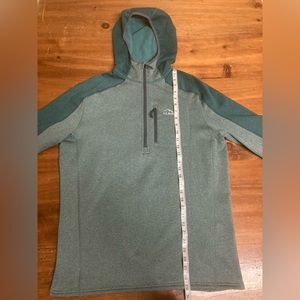 LL Bean Mens Mountain Hoodie Colorblock Jacket Green Slightly Fitted 296699